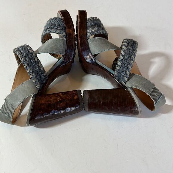 JOHN FLUEVOG Women's Hopscotch Tuggawar Strappy Heeled Sandal Blue Size 7.5 - Picture 4 of 16